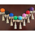 Fábrica de borracha barato por atacado pintado de madeira kendama brinquedo